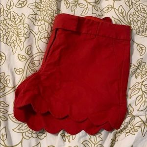 J. CREW red scalloped shorts